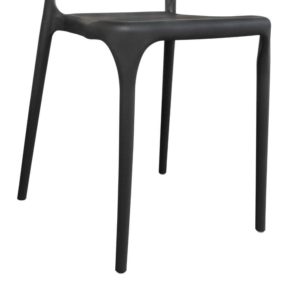 Silla Elena, Color Negro, con Espaldar y Diseño Moderno, vista lateral