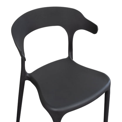 Silla Elena, Color Negro, con Espaldar y Diseño Moderno, detalle