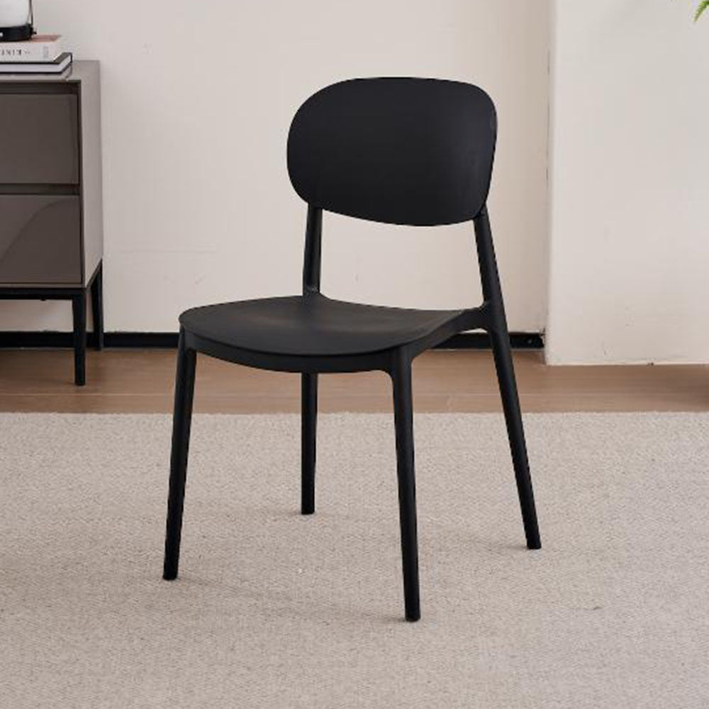 Silla Milán, Color Negro, con Espaldar y Diseño Moderno