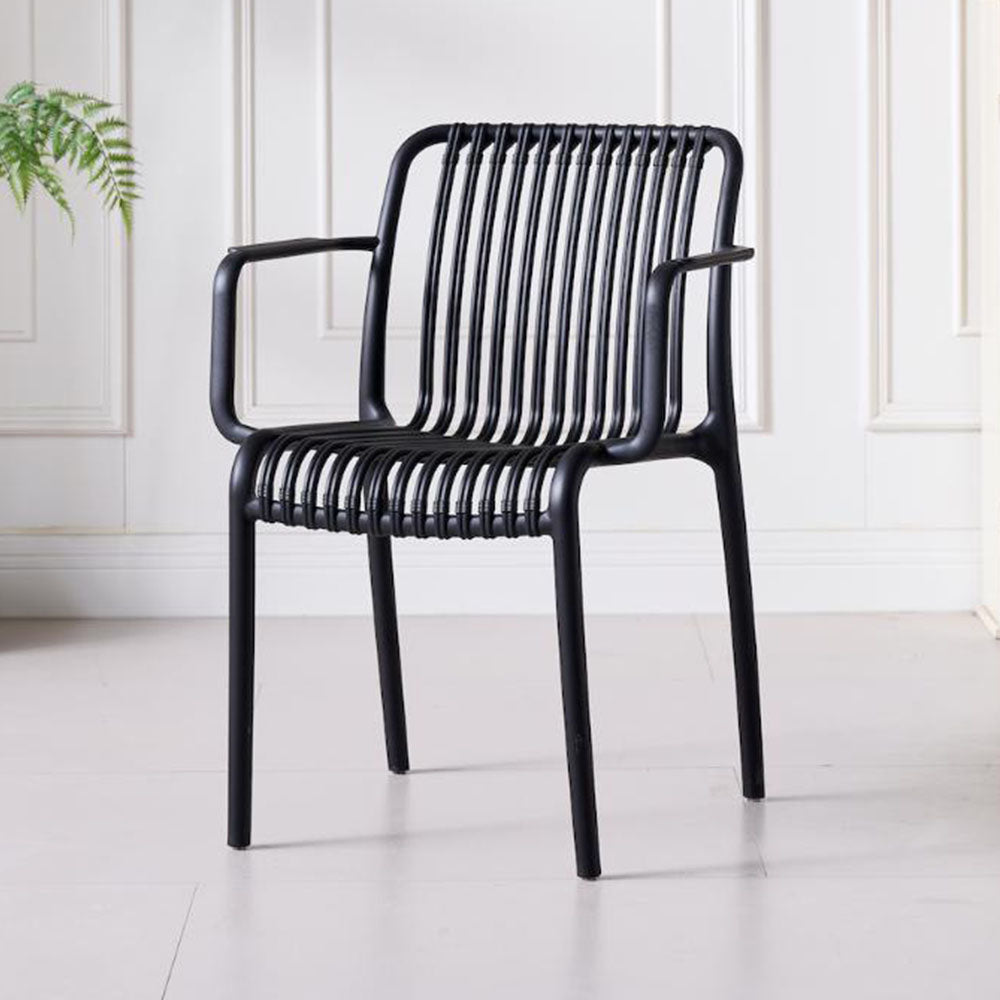 Silla Terra con Brazos, Color Negro, con Espaldar