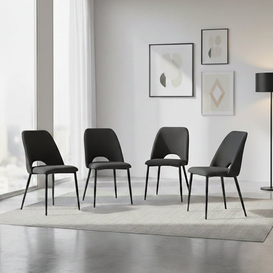 Set de 4 Sillas Urban, Color Negro, con Espaldar y Diseño Moderno