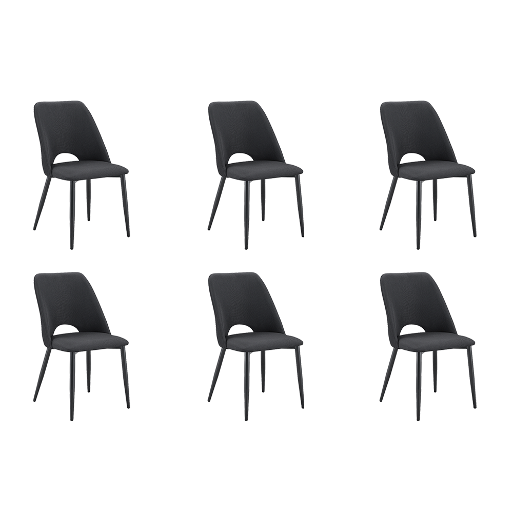 Set de 6 Sillas Urban, Color Negro, con Espaldar y Diseño Moderno