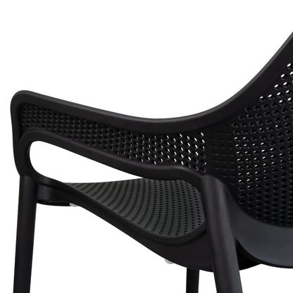 Silla Lounge Mayorca, Negro, con Espaldar y Reposa Brazos, detalle interior