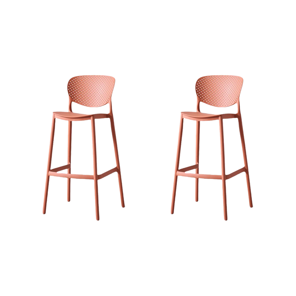 Set de 2 Sillas para Bar Río, Color Terracota, Diseño Moderno