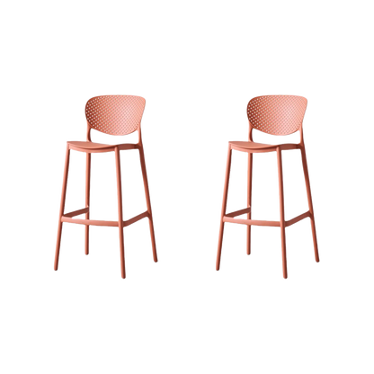 Set de 2 Sillas para Bar Río, Color Terracota, Diseño Moderno