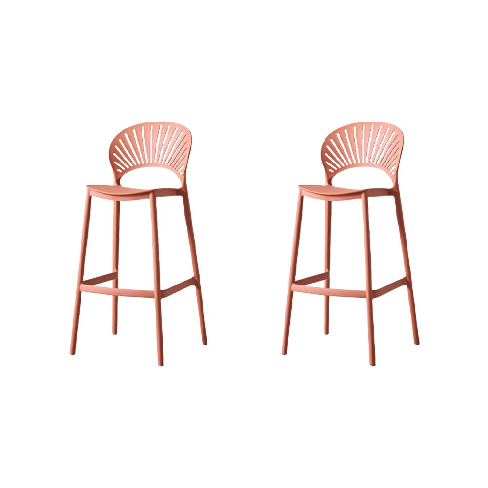 Set de 2 Sillas para Bar Paraíso, Color Terracota, Diseño Moderno