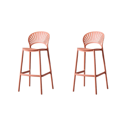 Set de 2 Sillas para Bar Paraíso, Color Terracota, Diseño Moderno