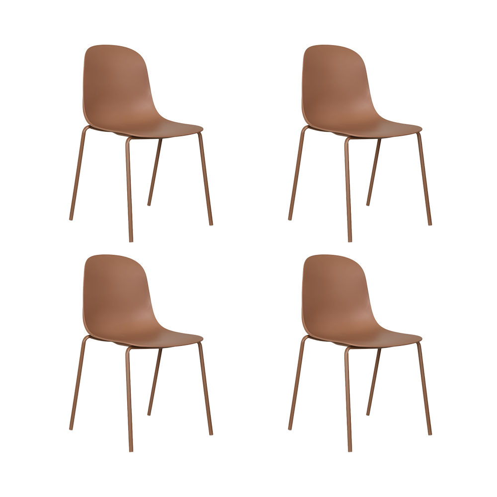 Set de 4 Sillas Aiara, Color Rojo, Diseño Moderno