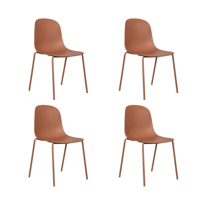 Set de 4 Sillas Aiara, Color Rojo, Diseño Moderno