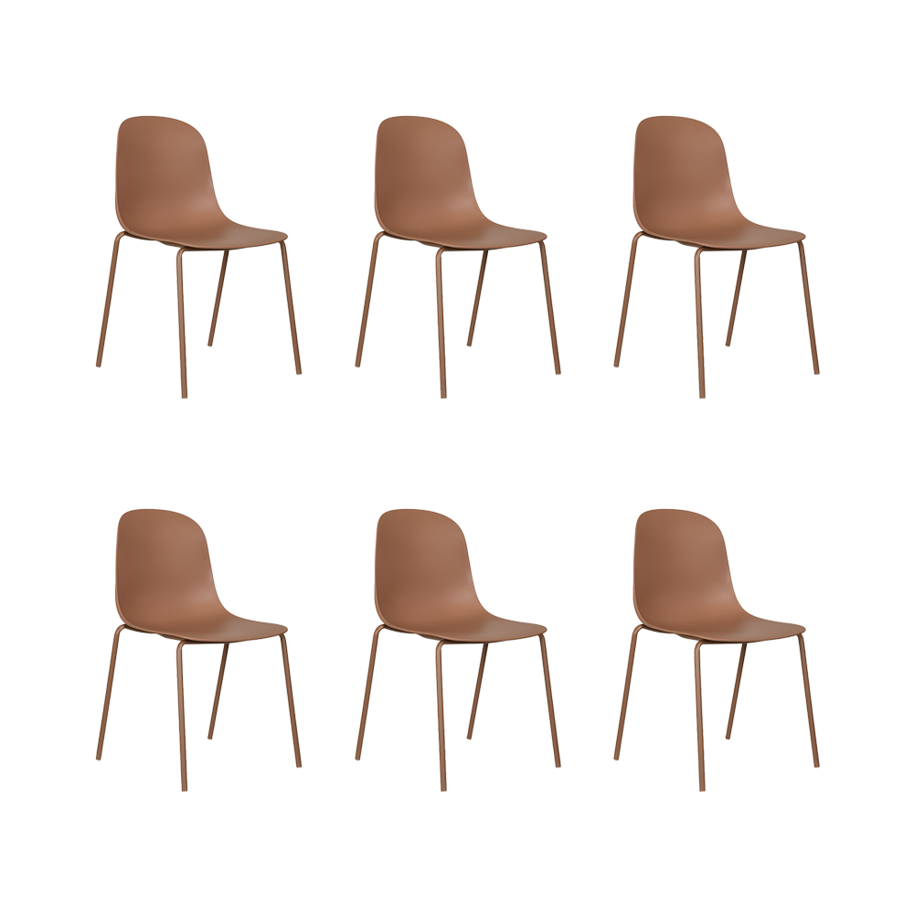 Set de 6 Sillas Aiara, Color Rojo, Diseño Moderno
