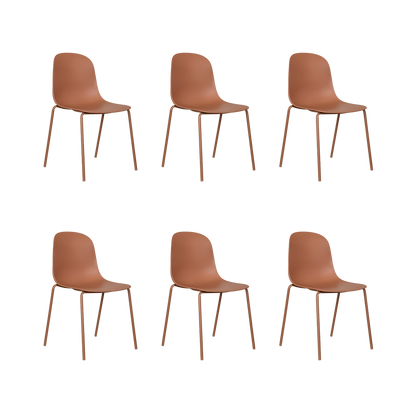 Set de 6 Sillas Aiara, Color Rojo, Diseño Moderno
