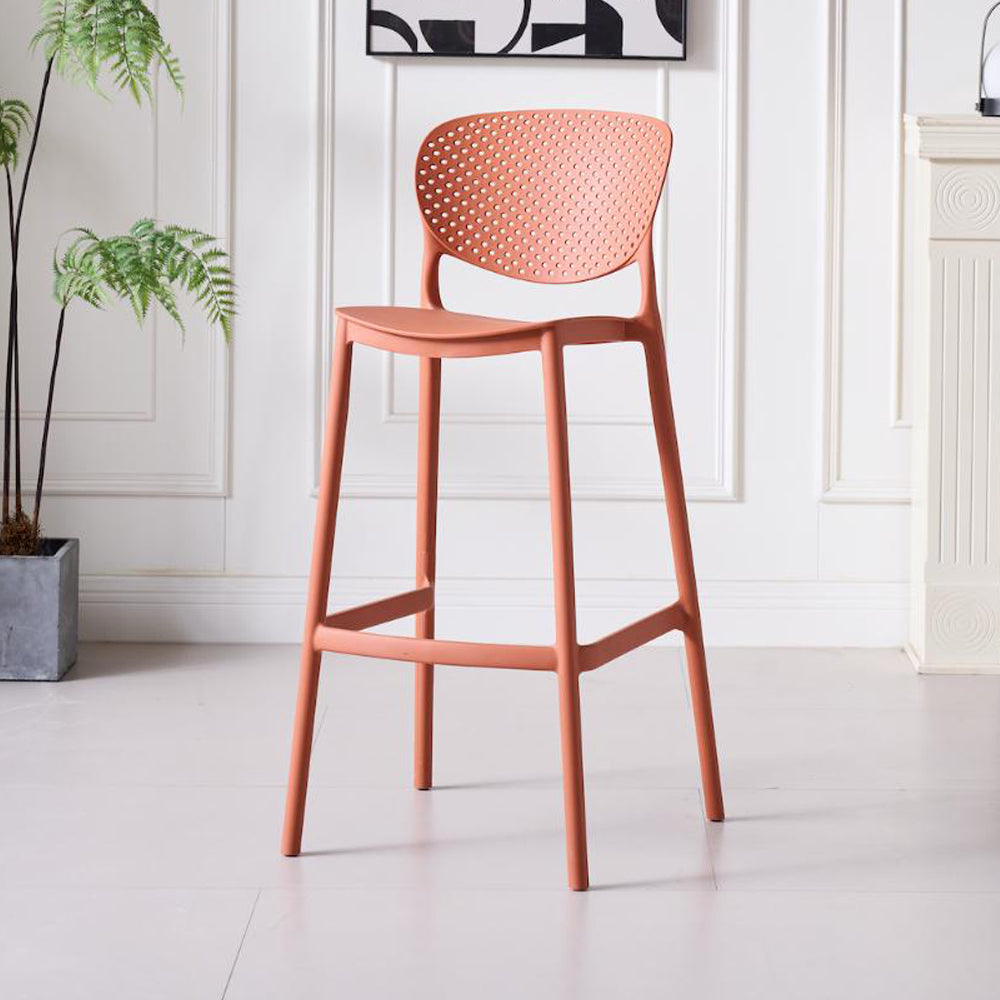 Silla para bar Río color terracota en polipropileno, asiento a 76 cm