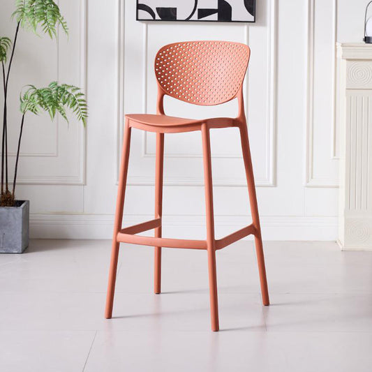 Silla para bar Río color terracota en polipropileno, asiento a 76 cm