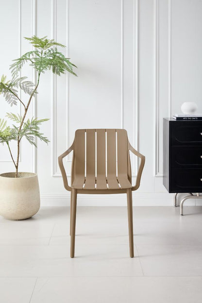 Juego de Comedor Vive · Mesa Redonda + 2 Sillas · Taupe