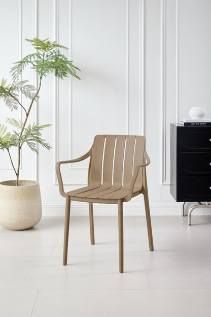 Juego de Comedor Vive · Mesa Redonda + 2 Sillas · Taupe