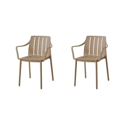 Juego de Comedor Vive · Mesa Redonda + 2 Sillas · Taupe