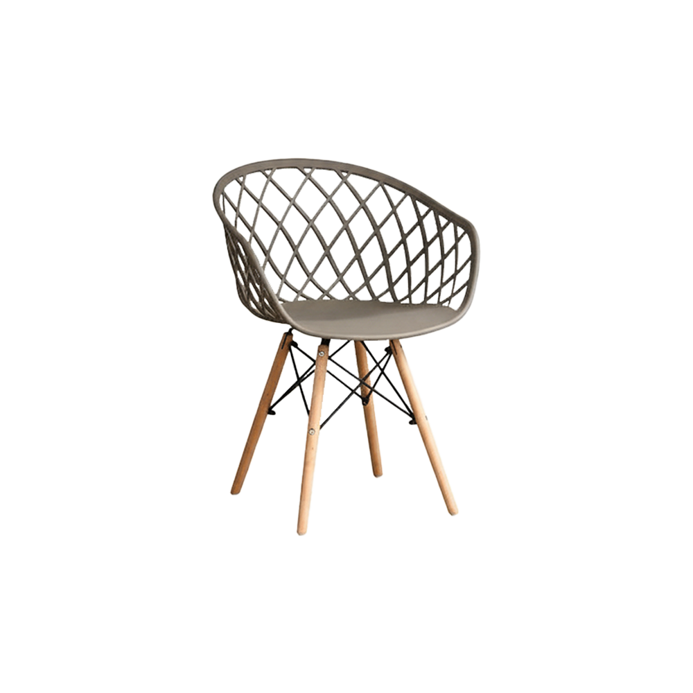 Juego de Comedor Brea · Mesa Redonda + 2 Sillas · Taupe