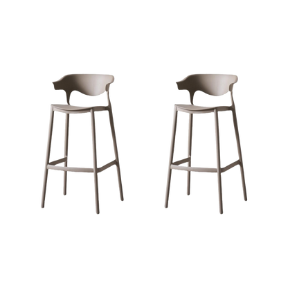 Set de 2 Sillas para Bar Elena, Color Taupe, Diseño Moderno