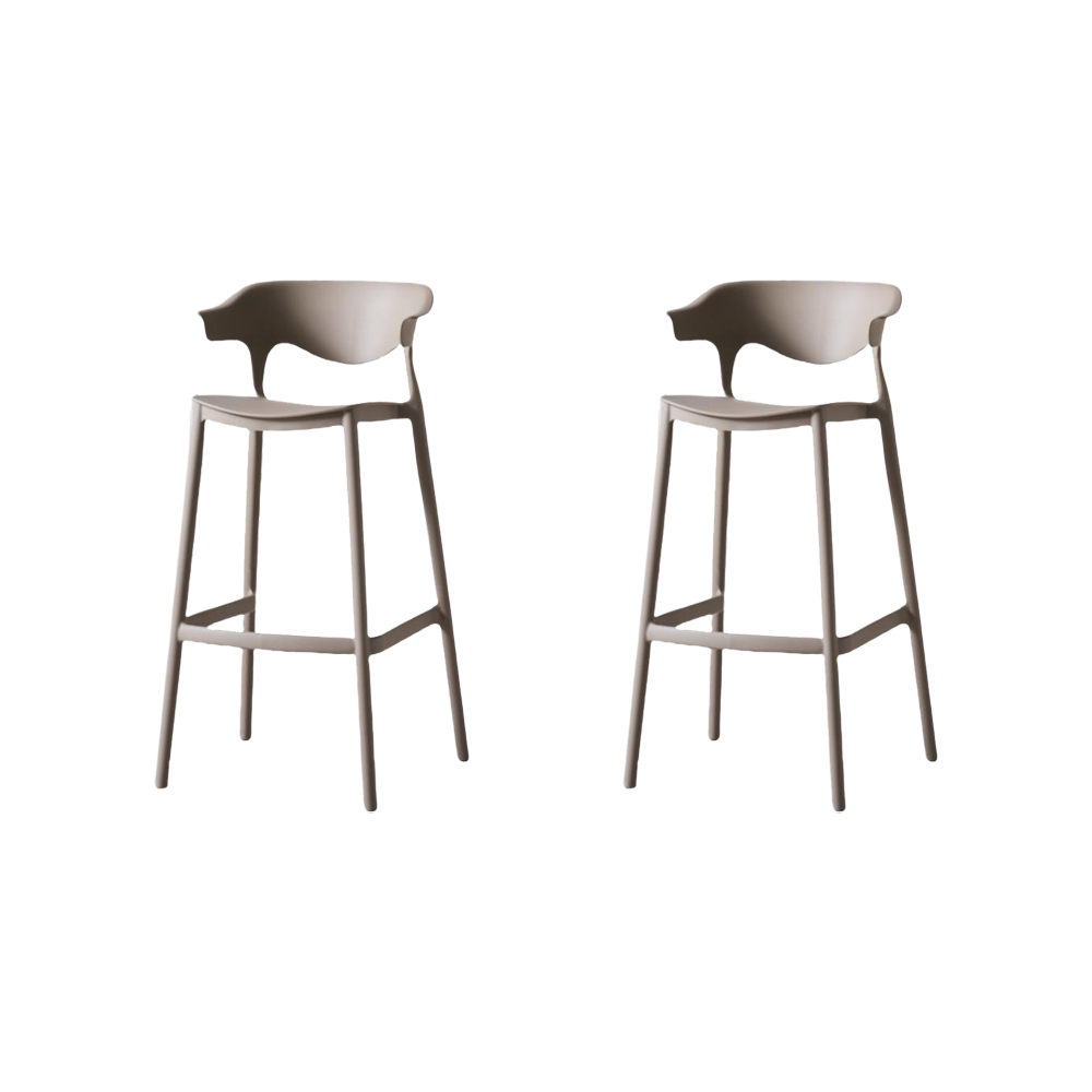 Combo de Cocina Ébano, Incluye Barra de Cocina y Dos Silla para Barra café claro y blanco, vista lat