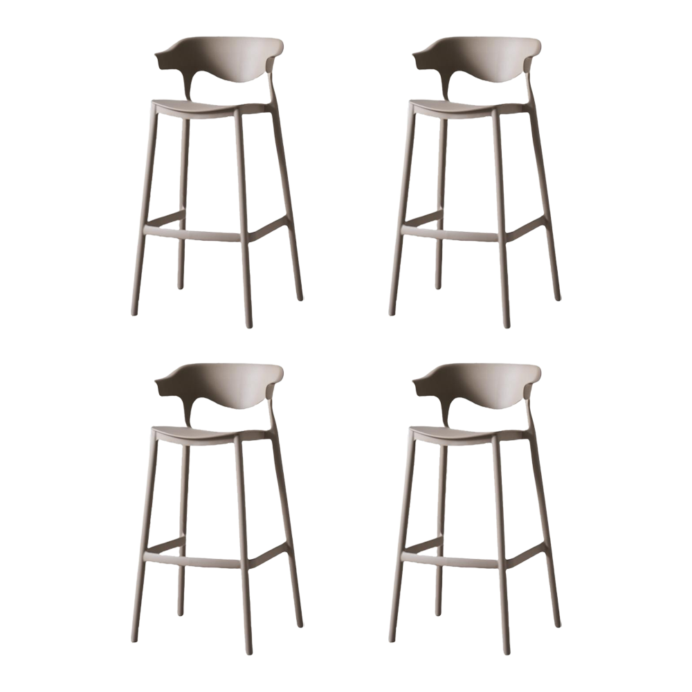 Set de 4 Sillas para Bar Elena, Color Taupe, Diseño Moderno, vista lateral