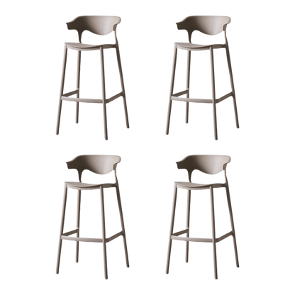Set de 4 Sillas para Bar Elena, Color Taupe, Diseño Moderno, vista lateral