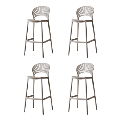 Set de 4 Sillas para Bar Paraíso, Color Taupe, Diseño Moderno