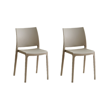 Set de 2 Sillas Soho, Taupe, con Espaldar Cerrado y Diseño Minimalista