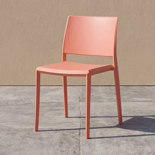 Silla Toledo, Color Terracota, con Espaldar Liso y Cuadrado, Diseño Moderno