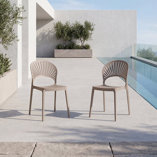 Set de 2 Sillas Paraíso, Color Taupe, con Espaldar y Diseño Moderno