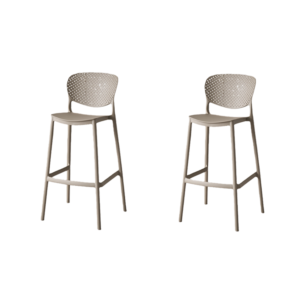 Set de 2 Sillas para Bar Río, Color Taupe, Diseño Moderno