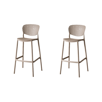 Set de 2 Sillas para Bar Río, Color Taupe, Diseño Moderno