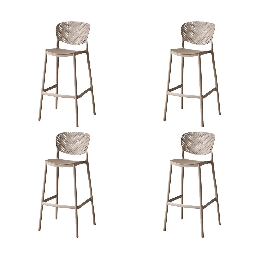 Set de 4 Sillas para Bar Río, Color Taupe, Diseño Moderno