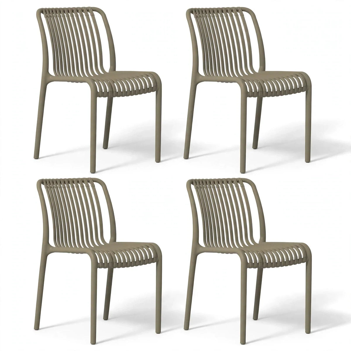 Set de 4 Sillas Terra, Color Taupe, con Espaldar