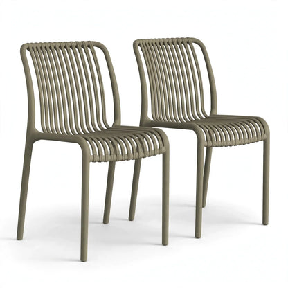 Set de 2 Sillas Terra, Color Taupe, con Espaldar