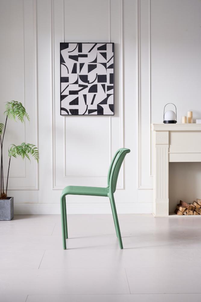 Silla Terra, Color Verde Olivo, con Espaldar, detalle