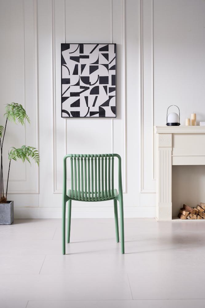 Silla Terra, Color Verde Olivo, con Espaldar, en ambiente