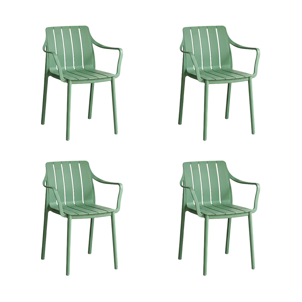 Juego de Comedor Naviz · 4 Sillas · Verde Olivo