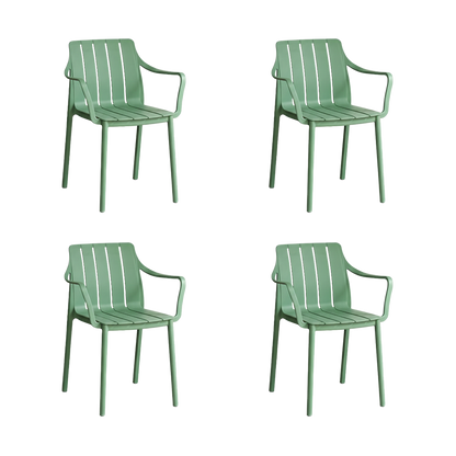 Juego de Comedor Naviz · 4 Sillas · Verde Olivo