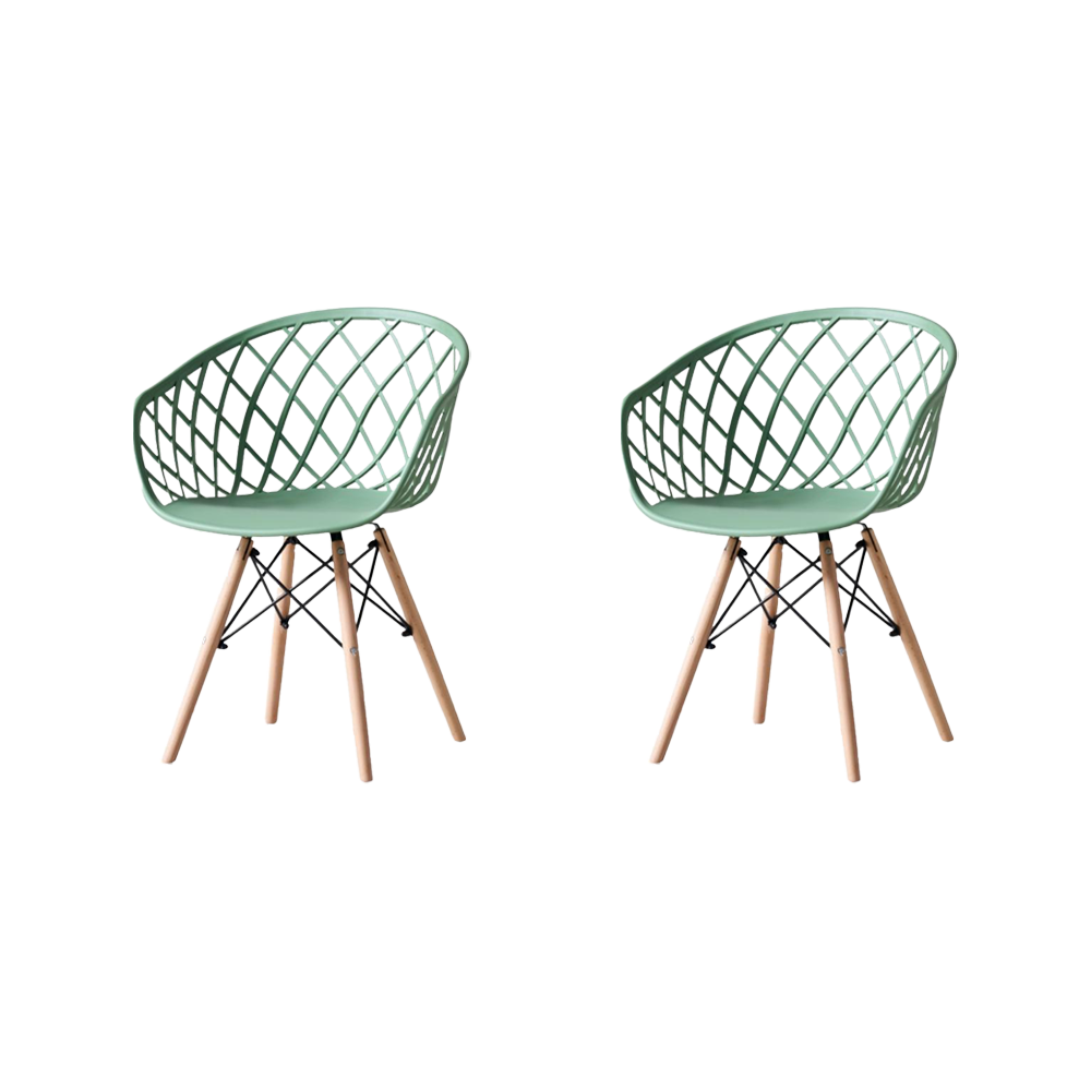 Juego de Comedor Orbez · Mesa Redonda + 2 Sillas · Verde Olivo