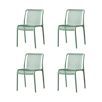 Set de 4 Sillas Terra, Color Verde Olivo, con Espaldar