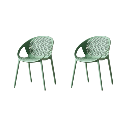 Juego de Comedor Loma · Mesa Redonda + 2 Sillas · Verde Olivo