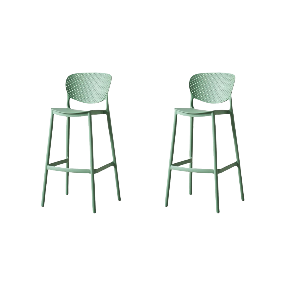 Set de 2 Sillas para Bar Río, Color Verde Olivo, Diseño Moderno