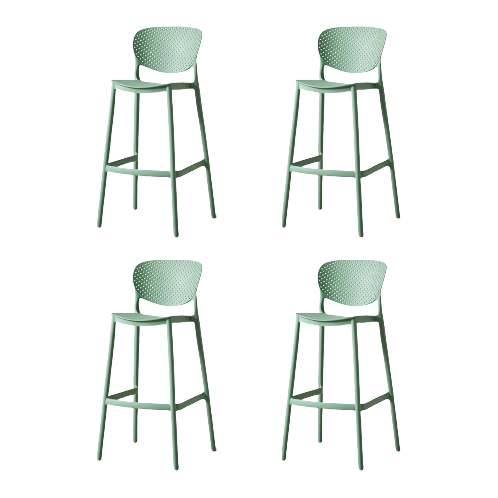 Set de 4 Sillas para Bar Río, Color Verde Olivo, Diseño Moderno