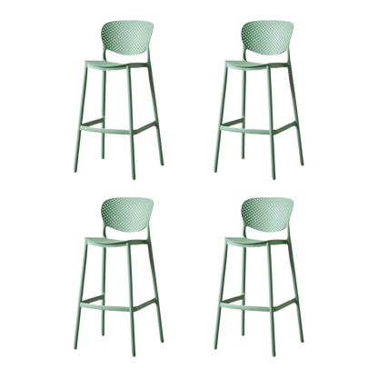 Set de 4 Sillas para Bar Río, Color Verde Olivo, Diseño Moderno