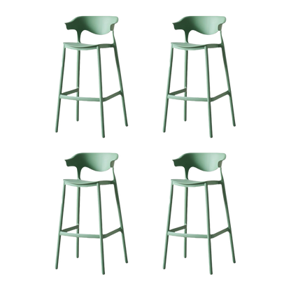 Set de 4 Sillas para Bar Elena, Color Verde Oliva, Diseño Moderno