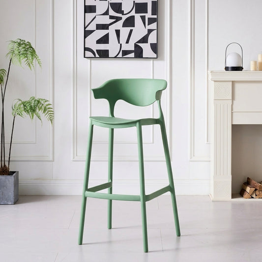 Silla para bar Elena verde oliva en polipropileno 99 cm