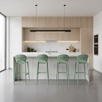 Silla para Bar Paraíso, Color Verde Olivo, Diseño Moderno, en ambiente
