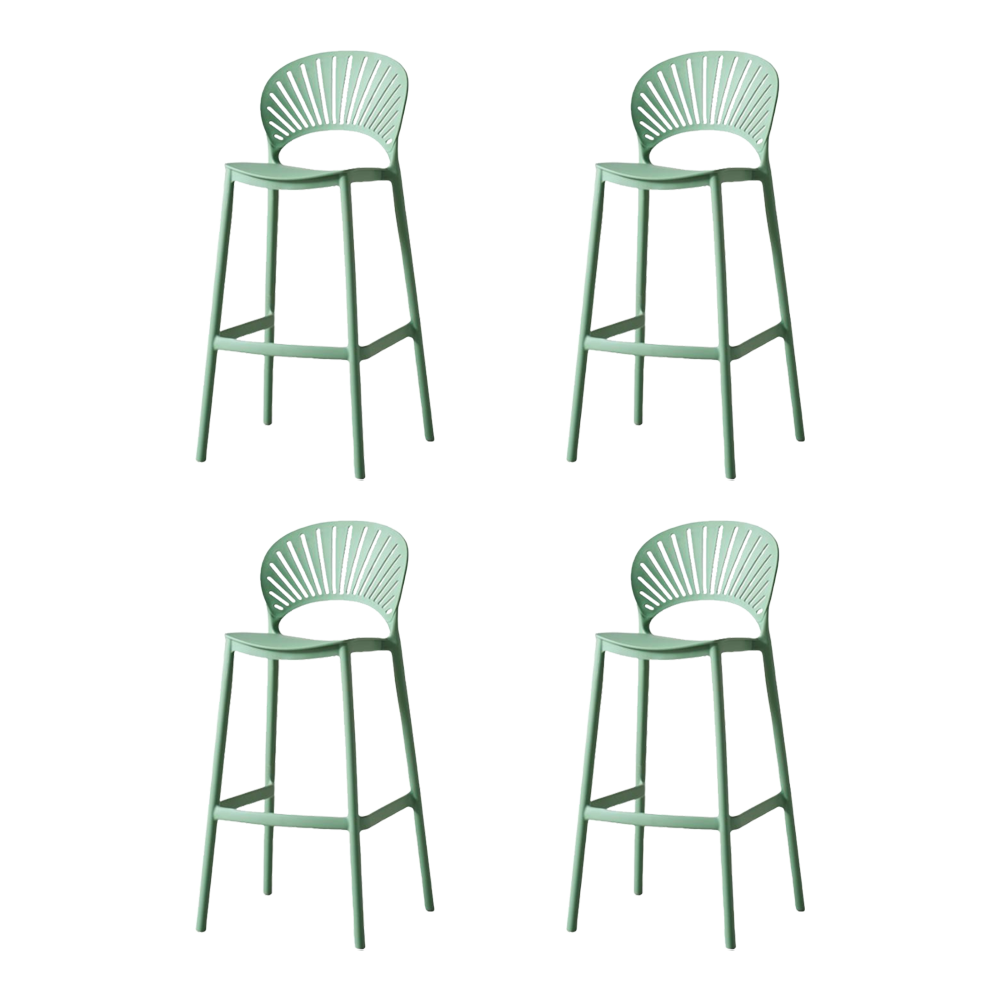 Set de 4 Sillas para Bar Paraíso, Color Verde Olivo, Diseño Moderno