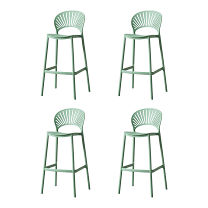 Set de 4 Sillas para Bar Paraíso, Color Verde Olivo, Diseño Moderno