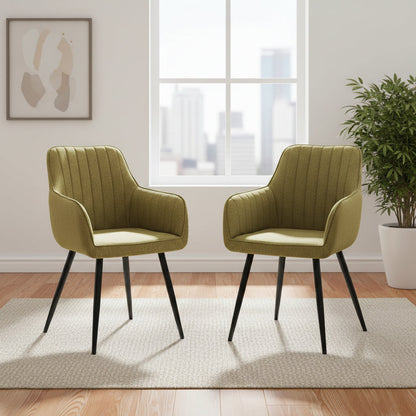 Set de 2 Sillas Neo, Color Verde, con Espaldar y Diseño Moderno